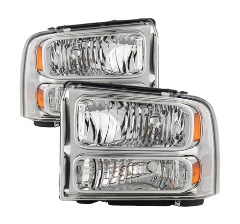 Xtune Ford F250 F350 F450 Superduty Excursion 99-04 Headlights Chrome HD-JH-FF25099-HA-C