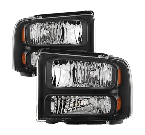 Xtune Ford F250 F350 F450 Superduty Excursion 99-04 Headlights Black HD-JH-FF25099-HA-BK