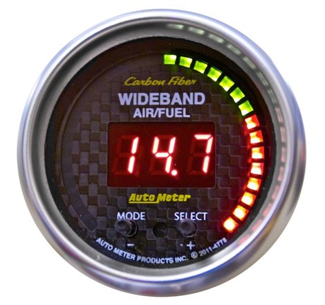 Autometer Carbon Fiber 52mm AFR or LAMBDA Digital Wideband Air/Fuel Ratio PRO Wideband A/F Kit