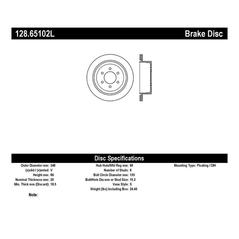 StopTech 04-09 Ford F150 2WD / 04-09 F150 4WD Drilled Left Rear Rotor