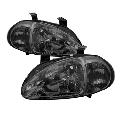 Xtune Honda Del Sol 93-97 1Pc Crystal Headlights Smoke HD-ON-HDEL93-1P-SM