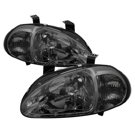 Xtune Honda Del Sol 93-97 1Pc Crystal Headlights Smoke HD-ON-HDEL93-1P-SM