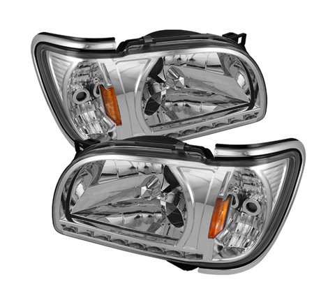 Xtune Toyota Tacoma 01-04 1 Piece w/ Chrome Trim Corner Crystal Headlights HD-ON-TT01-1PC-LED-CC-C