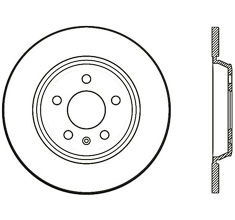 StopTech Power Slot 09-10 Audi A4/A4 Quattro / 08-10 A5 / 10 S4 Rear Right Drilled Rotor