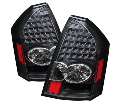 Xtune Chrysler 300 05-07 LED Tail Lights Black ALT-JH-CHR305-LED-BK