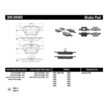 StopTech Performance 04-09 BMW X3 (E38) / 06-09 Z4 3.0Si (E86) / 00-07 330 Series Front Brake Pads