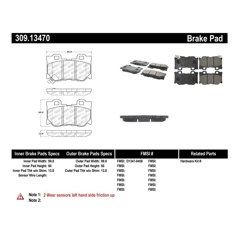 StopTech Performance 08-09 Infiniti FX50/G37 Rear Brake Pads