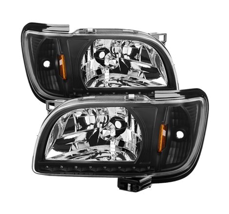 Xtune Toyota Tacoma 01-04 1 Piece w/ Black Trim Crystal Headlights Black HD-ON-TT01-1PC-LED-BK