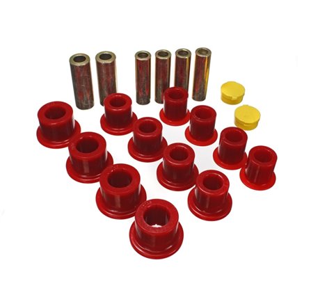 Energy Suspension 00-04 Ford Excursion 4WD / 99-04 F250/F350 4WD Red Front Leaf Spring Bushing Set