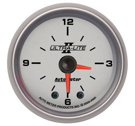 Autometer Ultra-Lite II 2in Illuminated Analog Full Sweep Electronic 12 Hour Clock