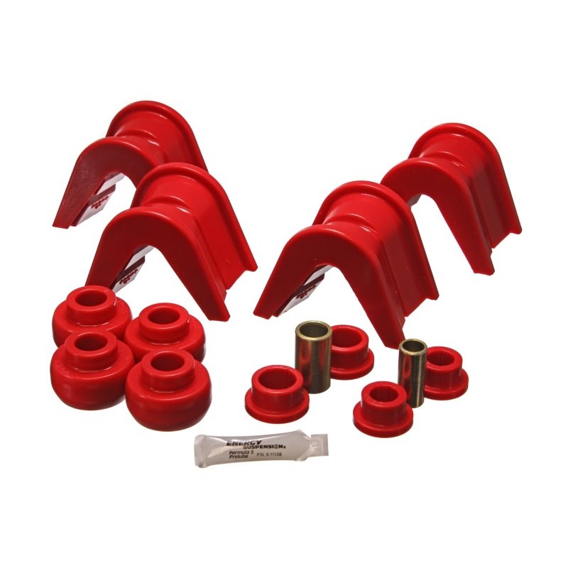 Energy Suspension 76-77 Ford Bronco/66-72 F-100/F-150 Red 4 Deg Offset Complete 14 Pc C-Bushing Set