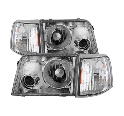 Xtune Ford Ranger 93-97 Projector Headlights w/ Corner Lights Chrome PRO-JH-FR93-SET-C