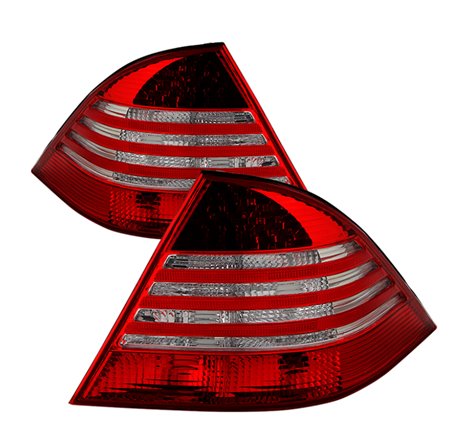 Xtune Mercedes Benz W220 S-Class 00-05 LED Tail Lights Red Clear ALT-JH-MBW220-LED-RC