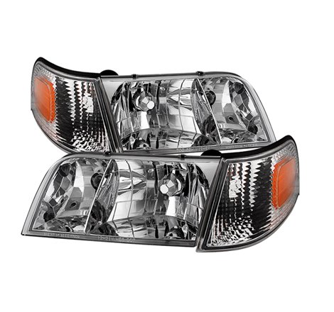 Xtune Crown Victoria 98-11 Crystal Headlights w/ Corner Lights Set Chrome HD-JH-CRVI98-SET-C