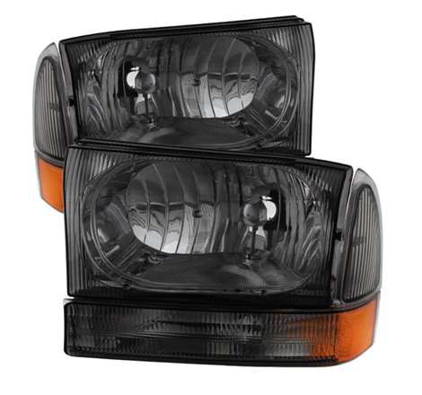 Xtune Ford F250/350/450 Superduty 99-04 Crystal Headlights w/ Bumper Lights HD-JH-FF25099-AM-SM