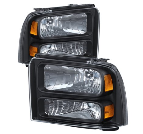 Xtune Ford F250/350/450 Super Duty 05-07 Crystal Headlights Black HD-JH-FS05-AM-BK