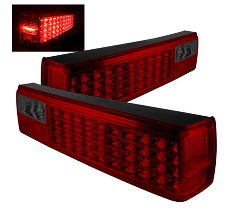 Xtune Ford MUStang 87-93 LED Tail Lights Red Smoke ALT-ON-FM87-LED-RS