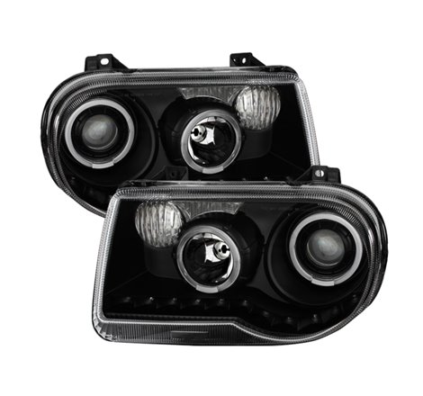 Xtune Chrysler 300C 05-10 ( Not 300 ) Halo Projector Headlights Black PRO-JH-C300C-LED-BK