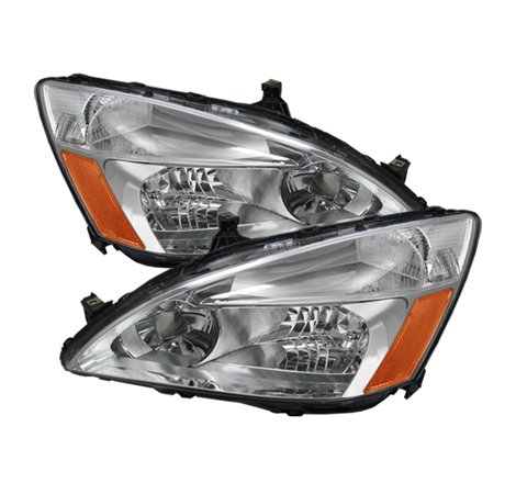 Xtune Honda Accord 03-07 Amber Crystal Headlights Chrome HD-JH-HA03-AM-C