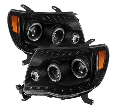 Xtune Toyota Tacoma 05-11 Halo Projector Headlights Black PRO-JH-TT05-LED-BK