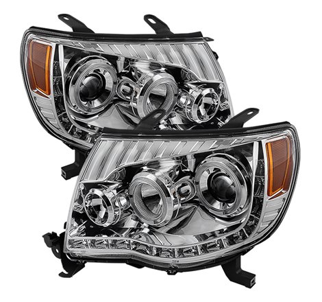 Xtune Toyota Tacoma 05-11 Halo Projector Headlights Chrome PRO-JH-TT05-LED-C