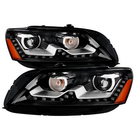 Xtune Volkswagen Passat 12-14 OE Projector Headlights Not Compatible w/ Hid Black PRO-JH-VP12-NA-BK