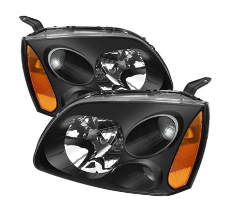 Xtune Mitsubishi Galant 04-08 Amber Crystal Headlights Black HD-JH-MG04-AM-BK