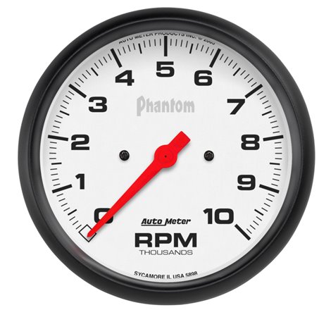 Autometer Phantom 5in 10000 RPM In-Dash Electronic Single Range Tachometer