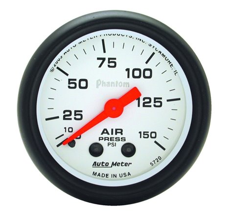 Autometer Phantom 52mm 0-150 PSI Mechanical Air Pressure Gauge