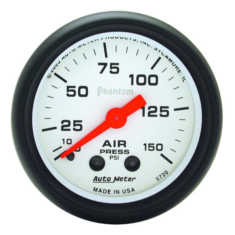 Autometer Phantom 52mm 0-150 PSI Mechanical Air Pressure Gauge