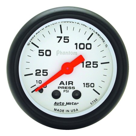 Autometer Phantom 52mm 0-150 PSI Mechanical Air Pressure Gauge