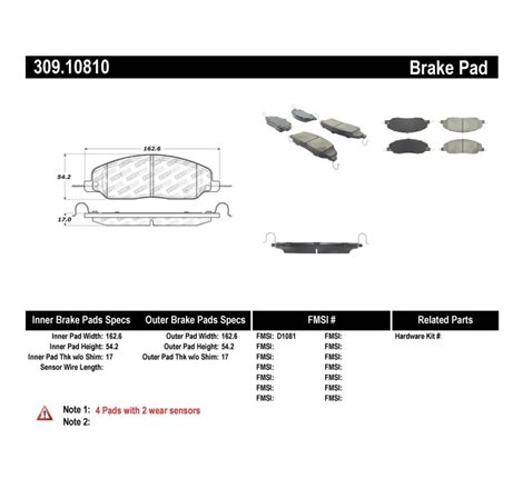 StopTech Performance 05-09 Ford Mustang Cobra/Mach 1 V6/GT / 10 Shelby/Shelby GT Front Brake Pads