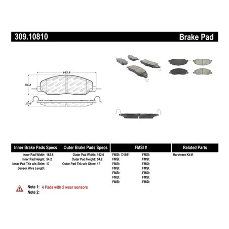 StopTech Performance 05-09 Ford Mustang Cobra/Mach 1 V6/GT / 10 Shelby/Shelby GT Front Brake Pads