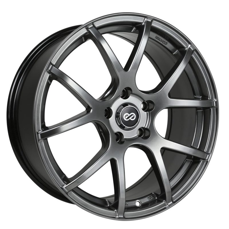 Enkei M52 18x8 40mm Offset 5x110 Bolt Pattern 72.6mm Bore Dia Hyper Black Wheel