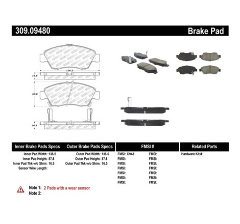 StopTech Performance 06-11 Honda Civic Sedan Hybrid Front Brake Pads