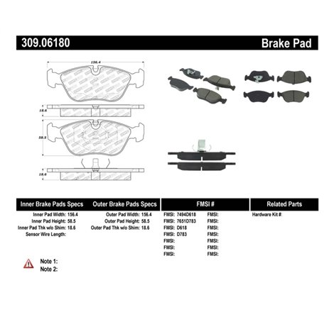 StopTech Performance 98-04 Volvo S60/98-00 S70/98-00 V70/93-97 850 Series Front Brake Pads