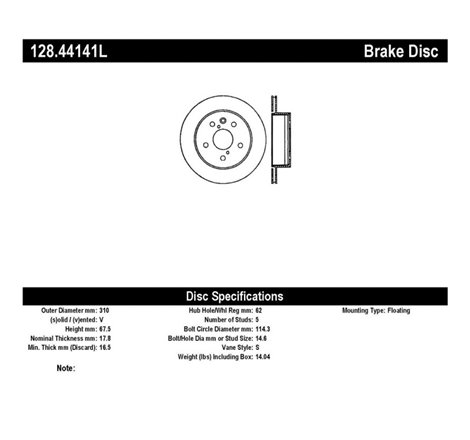 StopTech 06-09 Lexus IS350 / 07-11 GS350 2WD Drilled Left Rear Rotor