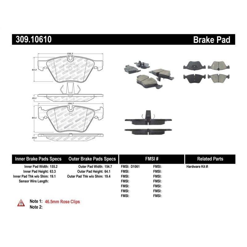 StopTech Performance 12 BMW X1 / 09-13 Z4 / 06 325 Series (Exc E90) Front Brake Pads