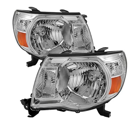 Xtune Toyota Tacoma 05-11 Amber Crystal Headlights Chrome HD-JH-TT05-AM-C