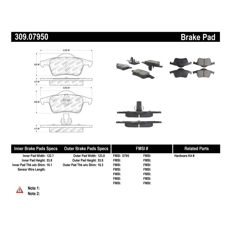 StopTech Performance 01-09 Volvo S60 / 99-00 S70 / 99-06 S80 / 99-07 V70/V70R Rear Brake Pads