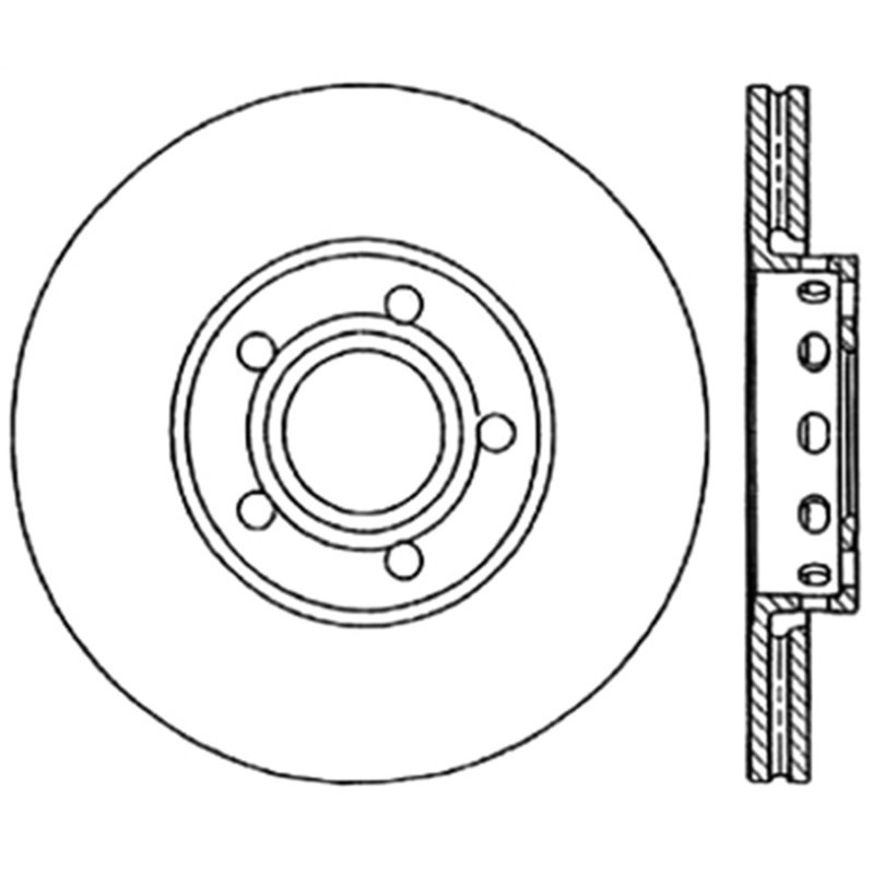 StopTech 96-7/04 Audi A4 / 95-01 A6 / 7/98-05 VW Passat Left Front Slotted and Drilled Rotor