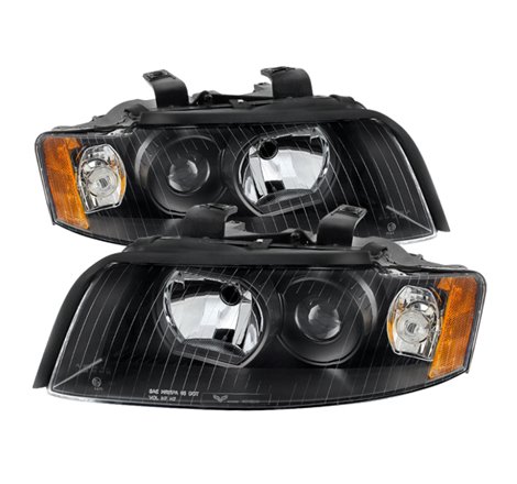 Xtune Audi A4 02-05 Halogen Only Crystal Headlights Black HD-JH-AA402-AM-BK