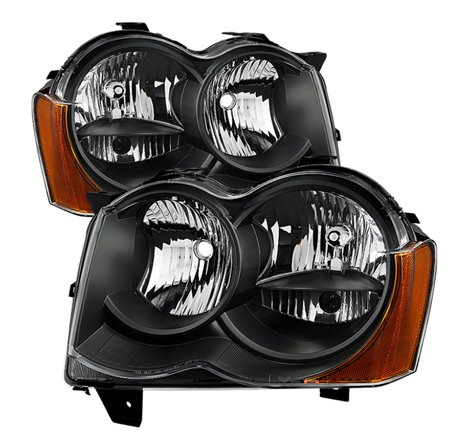 Xtune Jeep Grand Cherokee 08-10 Halogen Model OnlyOEM Style Headlights Black HD-JH-JGC08-AM-BK