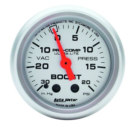 Autometer Ultra-Lite 52mm 20 PSI Mechanical Boost Gauge