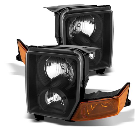 Xtune Jeep Commander 06-10 Crystal Headlights Black HD-JH-JCOM06-AM-BK