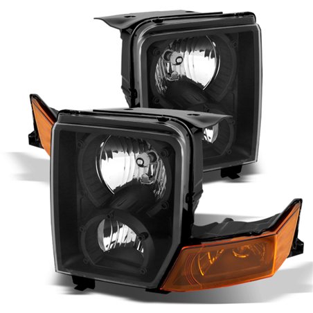 Xtune Jeep Commander 06-10 Crystal Headlights Black HD-JH-JCOM06-AM-BK