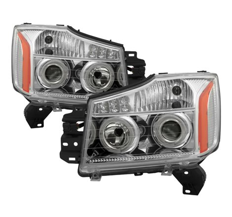 Xtune Nissan Titan 04-14 Projector Headlights LED Halo Chrome PRO-JH-NTI04-LED-C