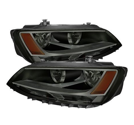 Xtune Volkswagen Jetta 11-14 Amber Crystal Headlights Smoked HD-JH-VJ11-AM-SM