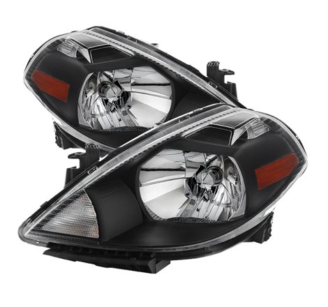 Xtune Nissan Versa 07-12 Crystal Headlights Black HD-JH-NV07-AM-BK