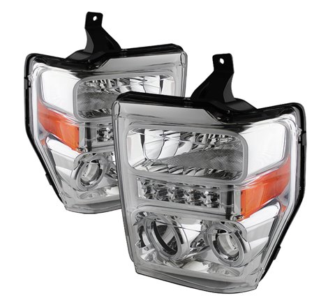 Xtune Ford F250/350/450 Super Duty 08-10 Projector Headlights LED Halo Chrome PRO-JH-FS08-LED-C